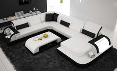 modern design U shape geniune leather sofa