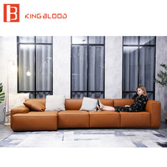 L shape new model  leather sofa set